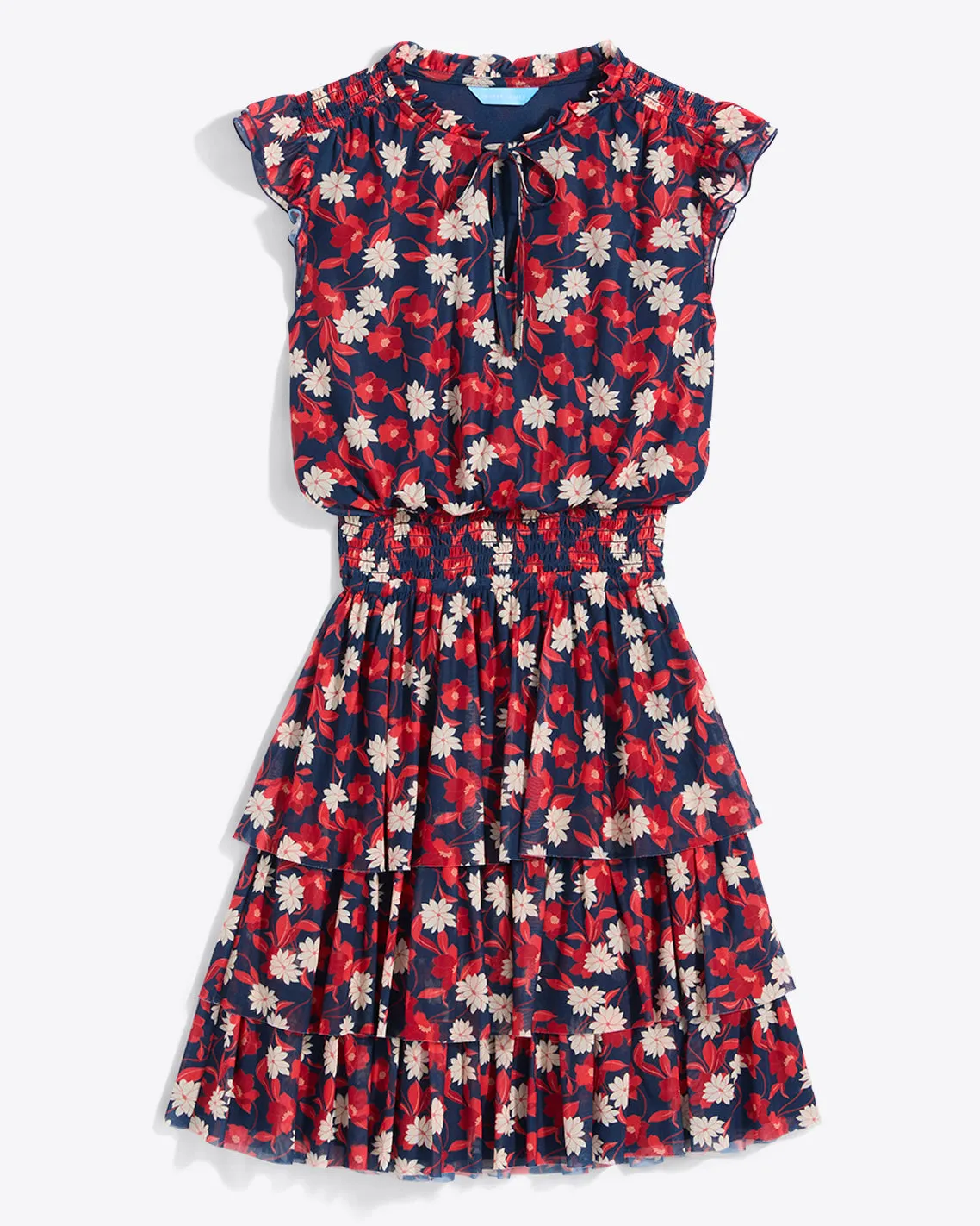 Alana Tiered Dress in Stretch Mesh