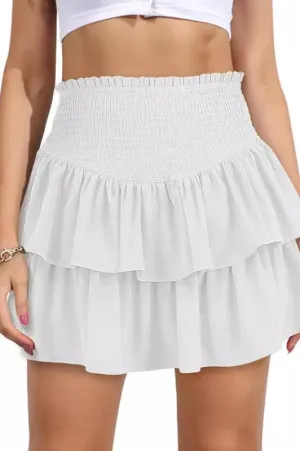 Coffee Date White Tiered Skirt