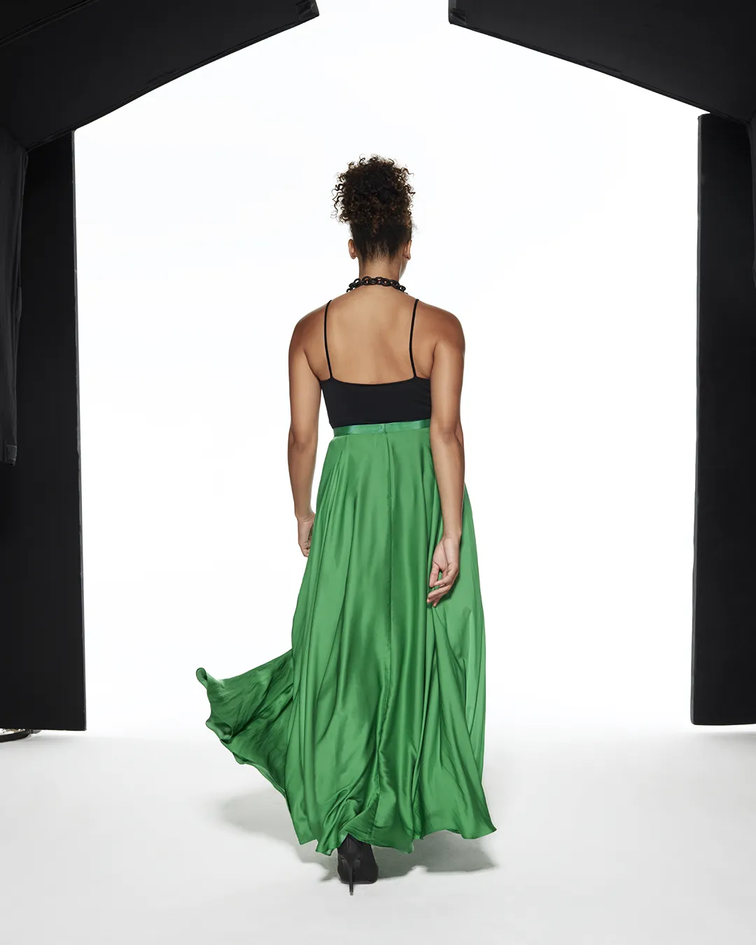 FLOWING MAXI SKIRT - GREEN