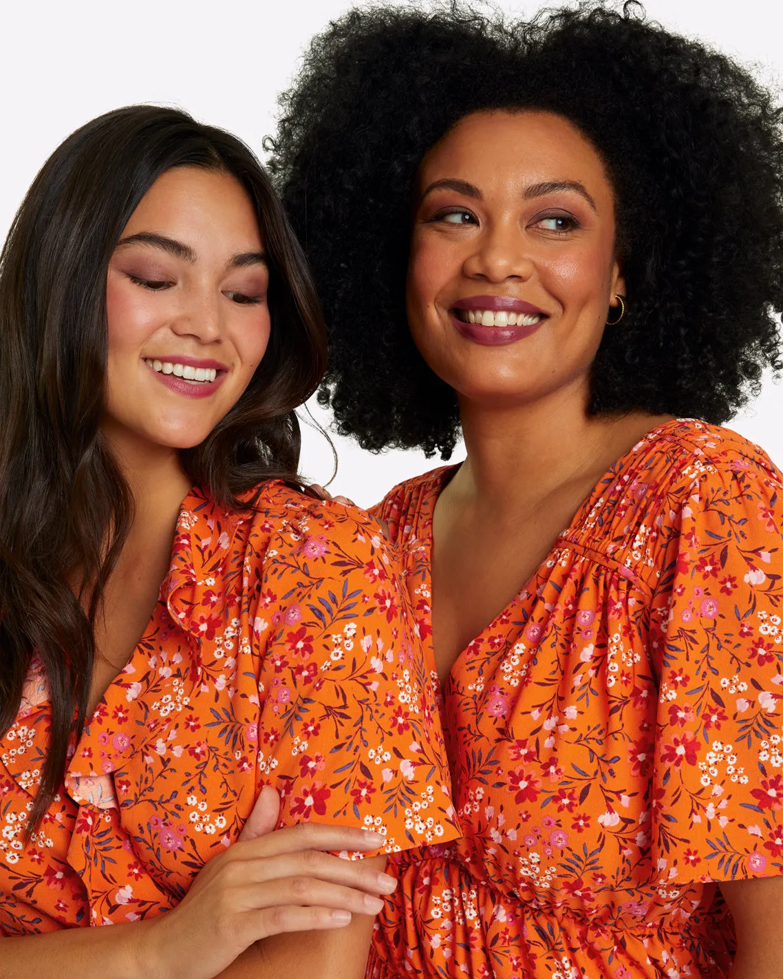 Margo Flutter Sleeve Dress in Apricot Pansy Floral