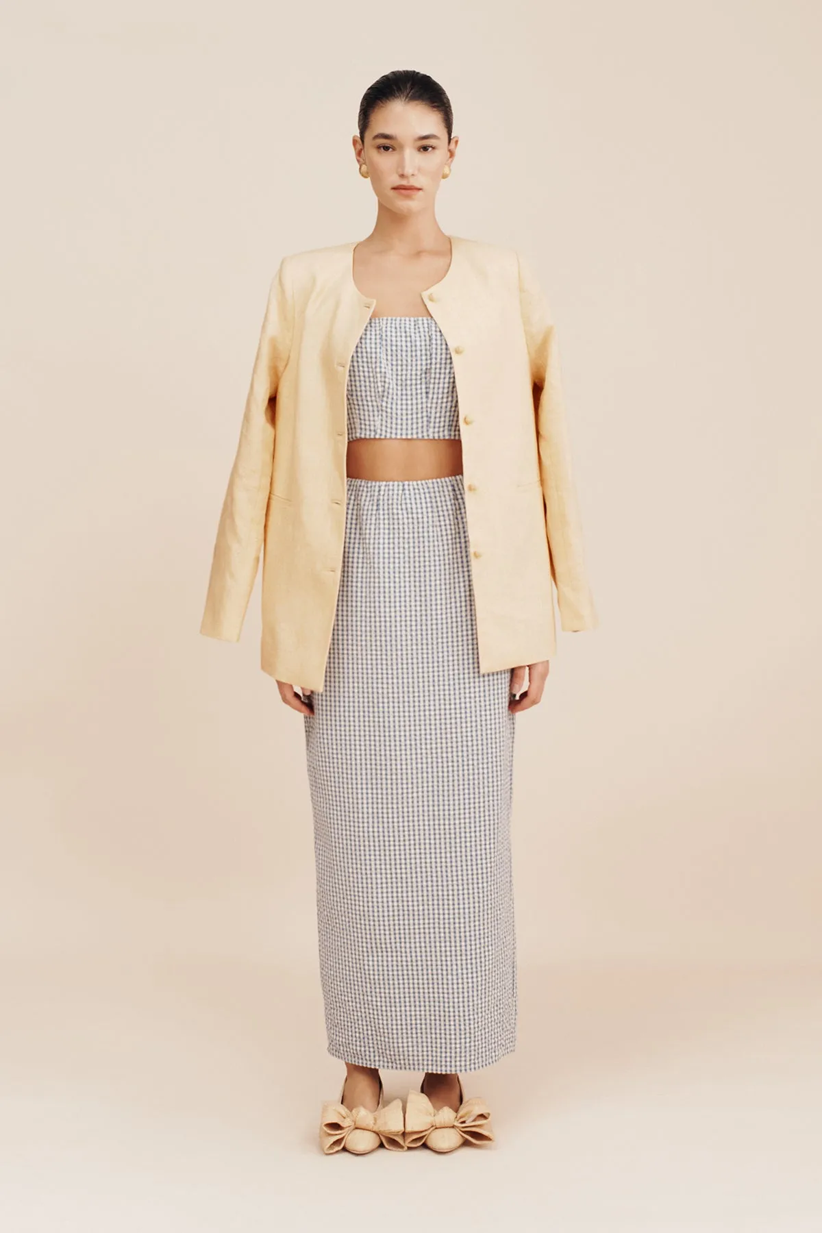 MIRA SKIRT - BLUE GINGHAM