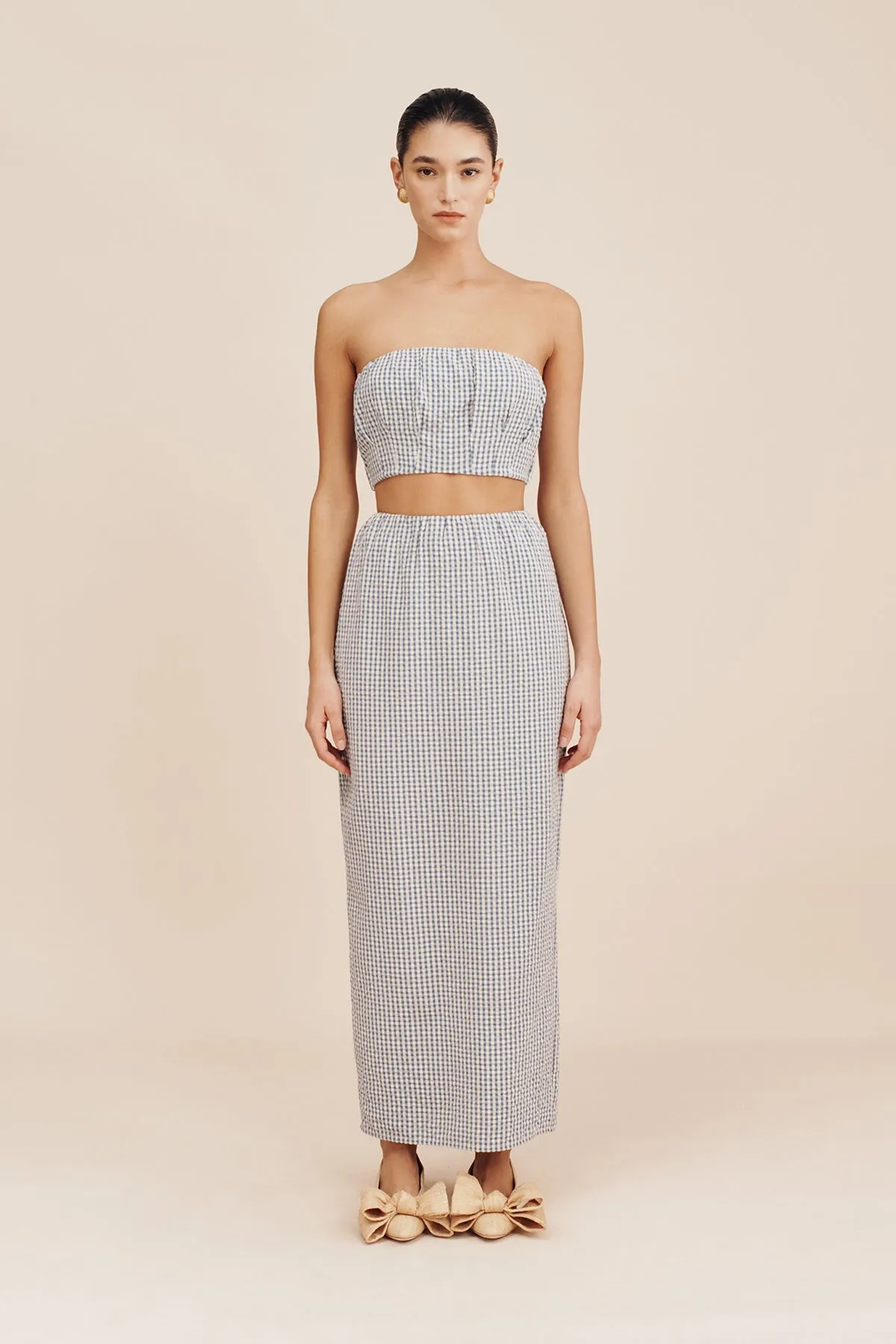 MIRA SKIRT - BLUE GINGHAM