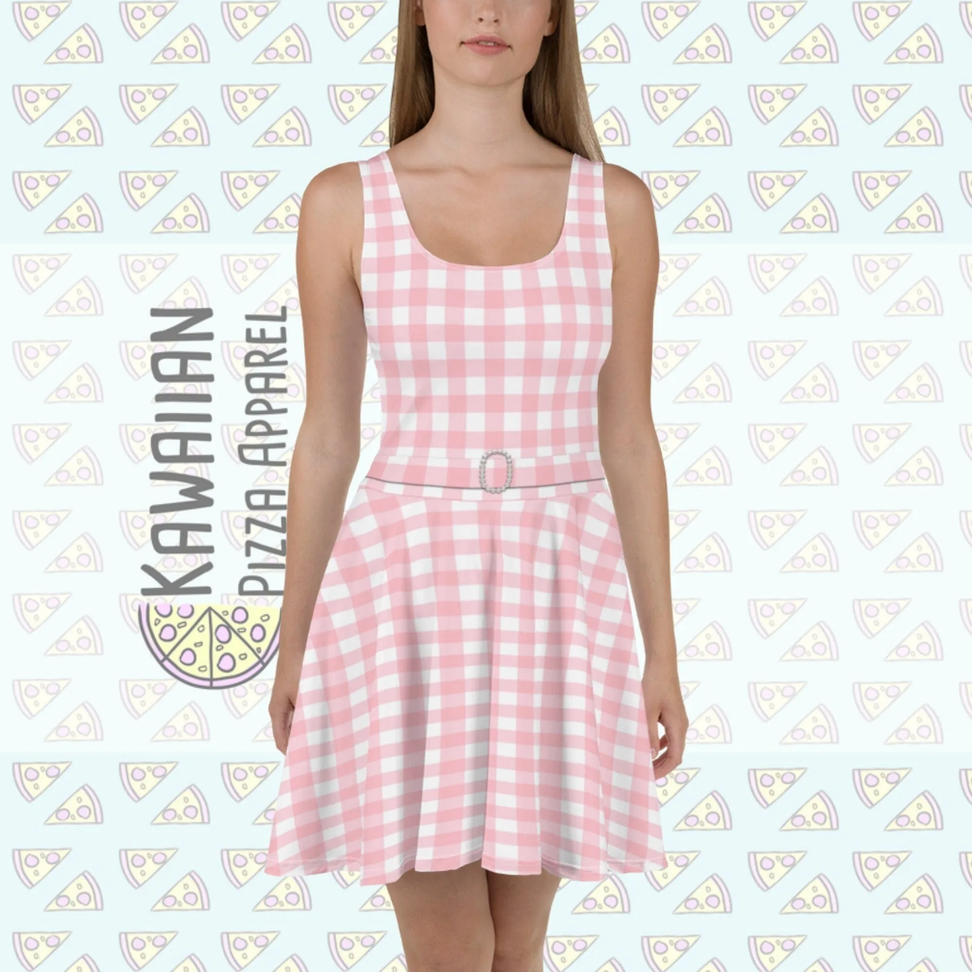 Pink Gingham Skater Dress