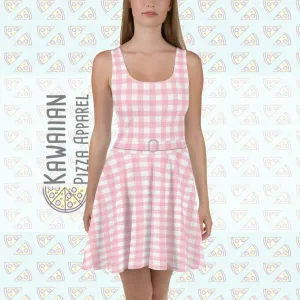 Pink Gingham Skater Dress
