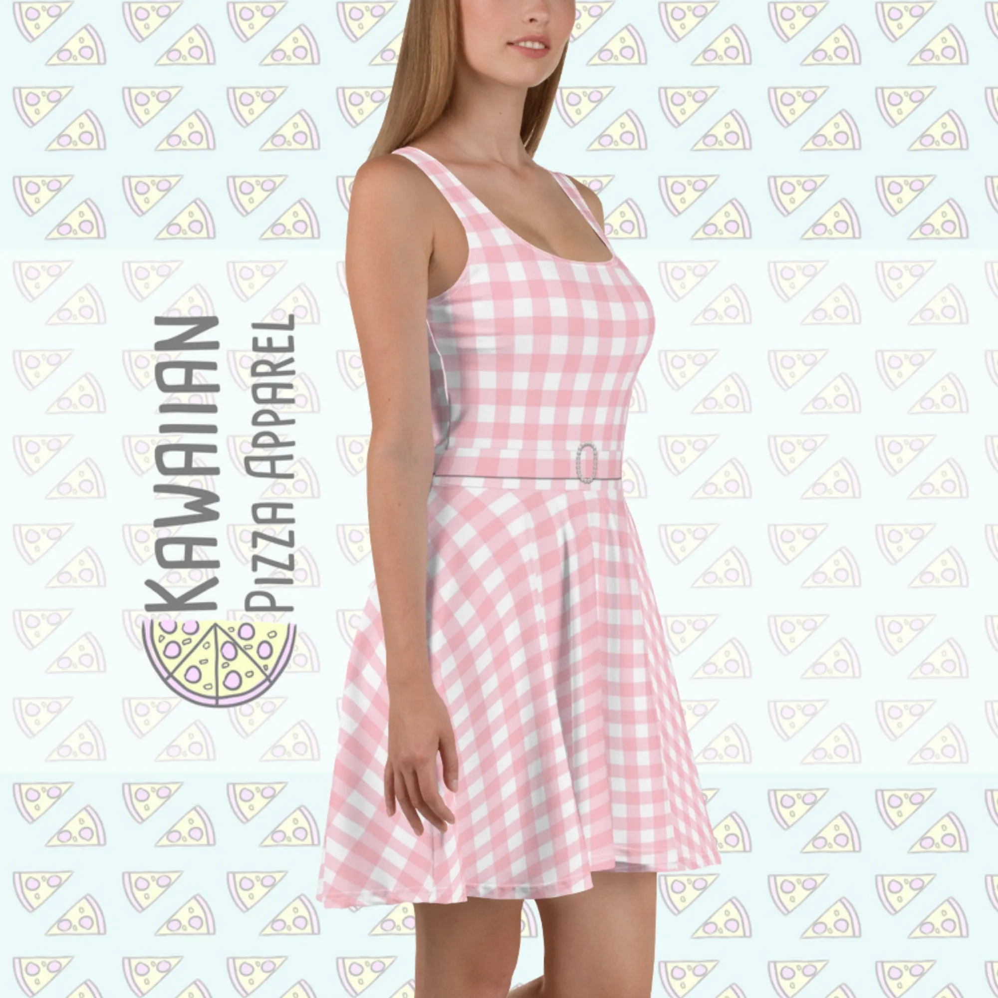 Pink Gingham Skater Dress