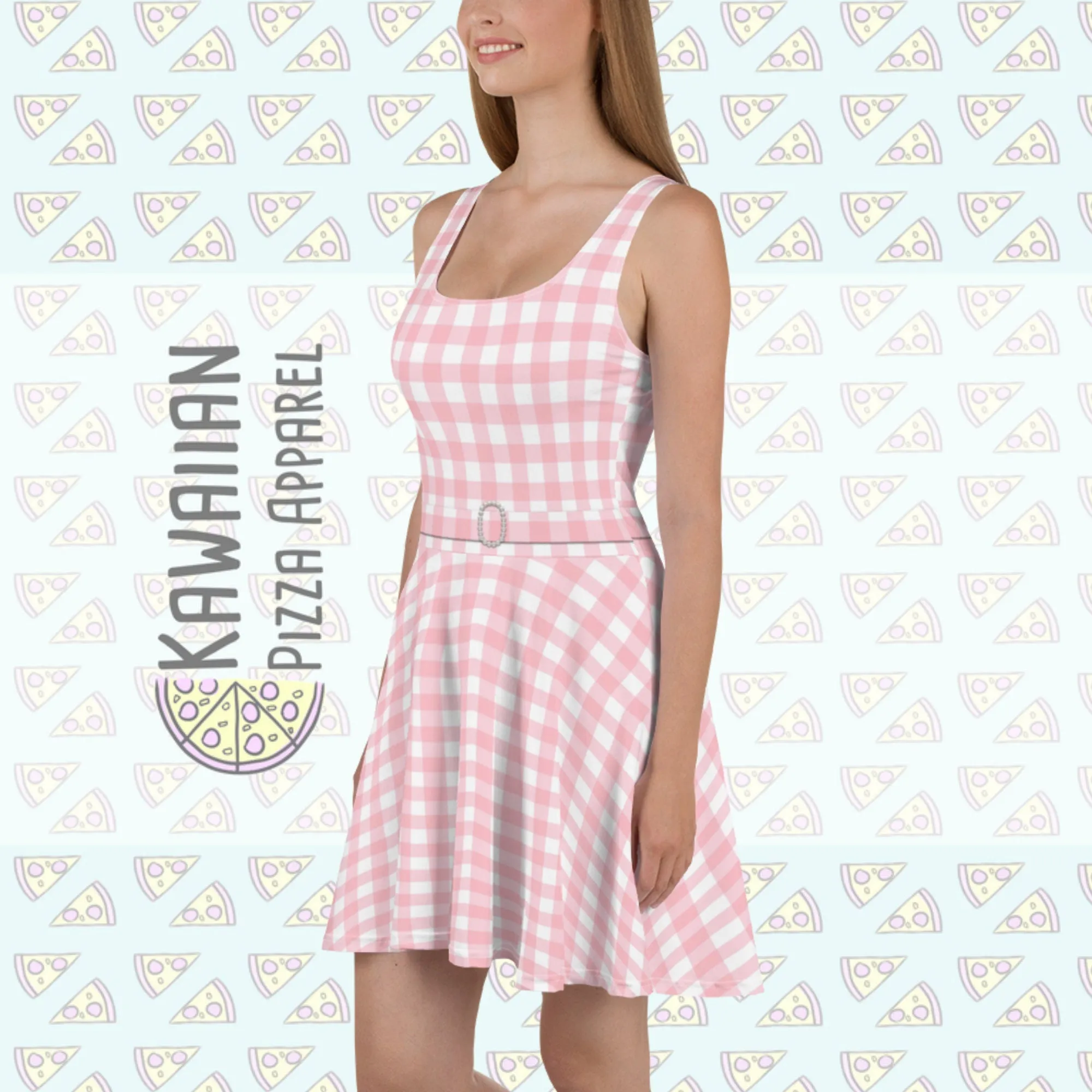 Pink Gingham Skater Dress