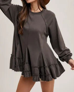 Ruffled Tiered Sweatshirt