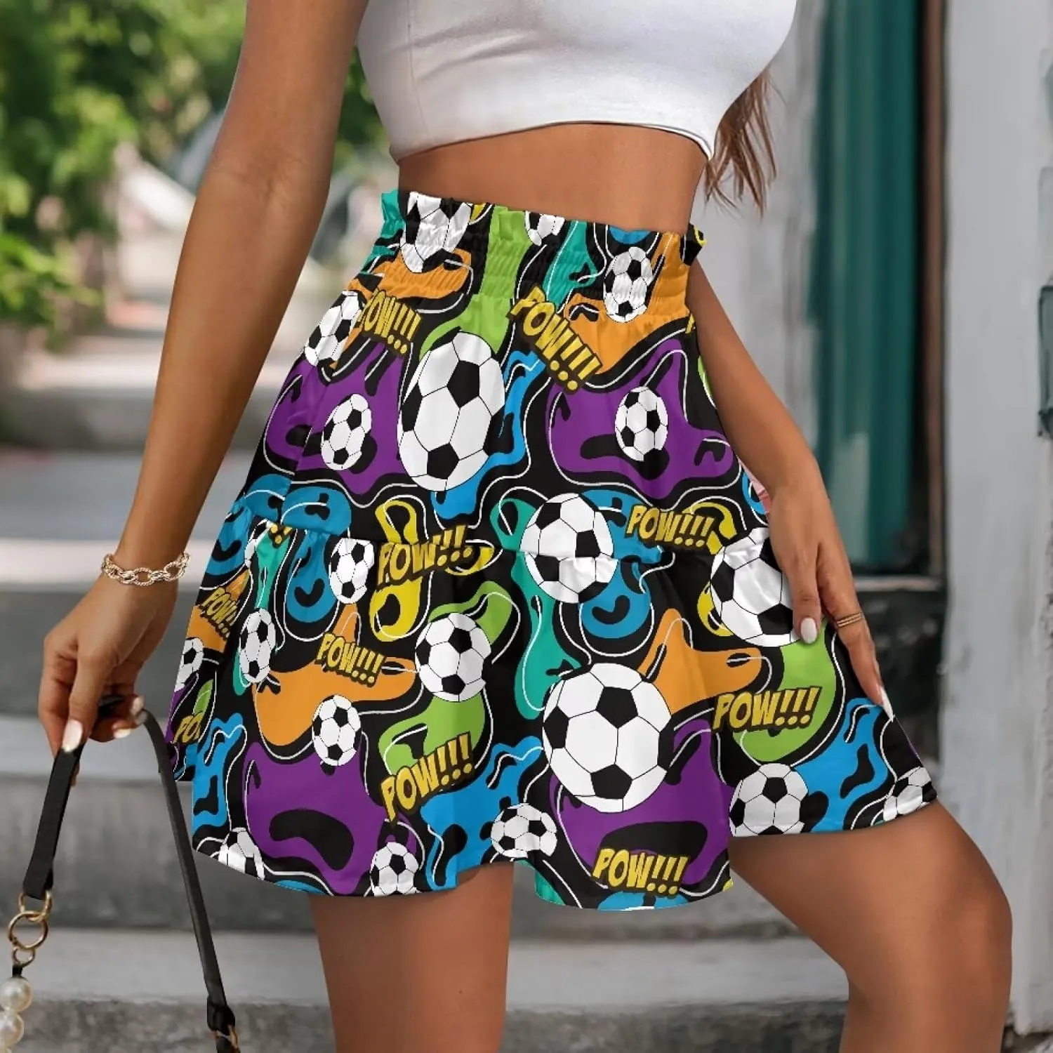 Short Skirts for Women High Waist Tiered Mini Skirt for Running Casual