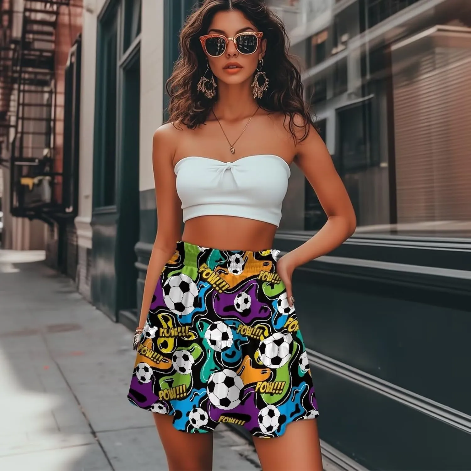 Short Skirts for Women High Waist Tiered Mini Skirt for Running Casual