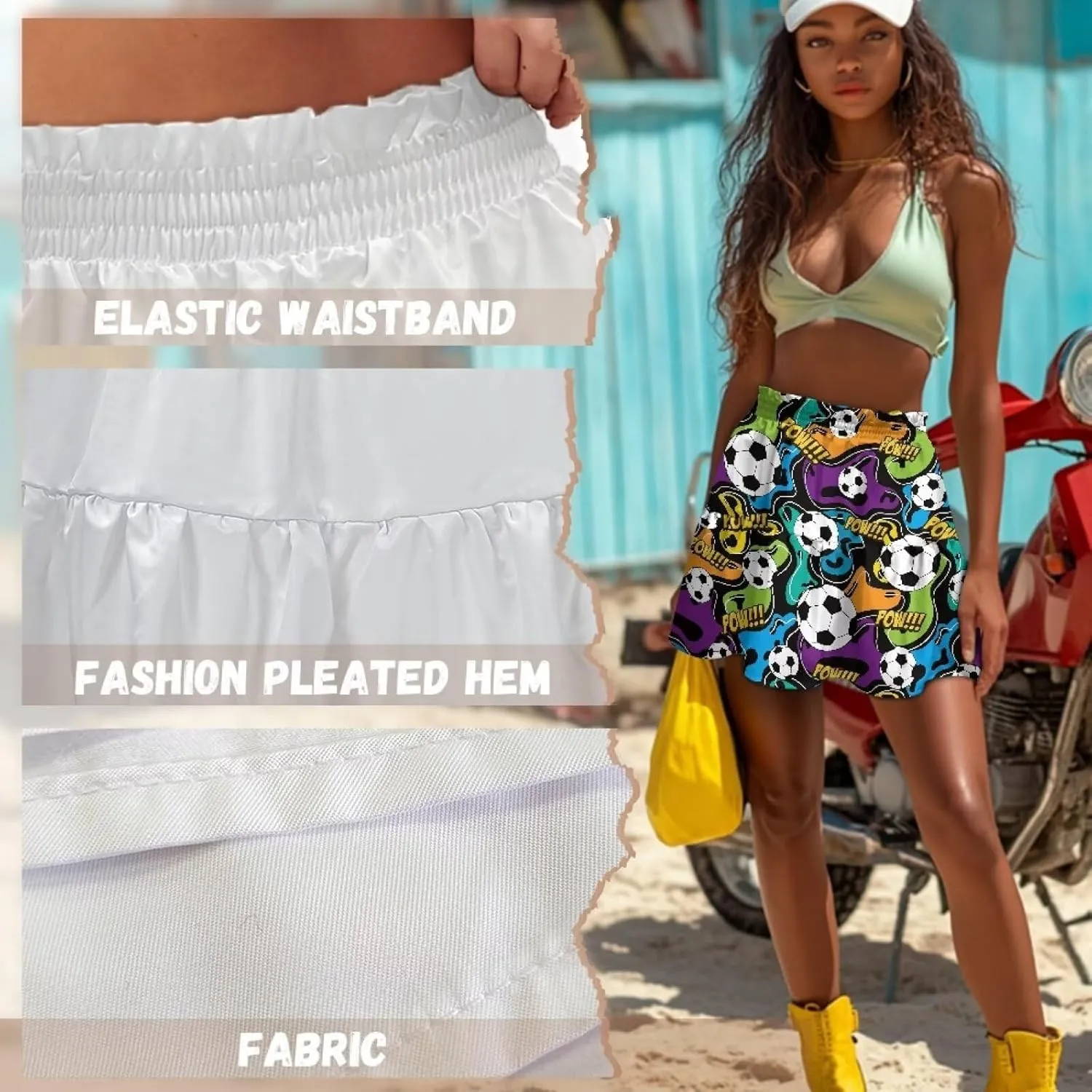Short Skirts for Women High Waist Tiered Mini Skirt for Running Casual