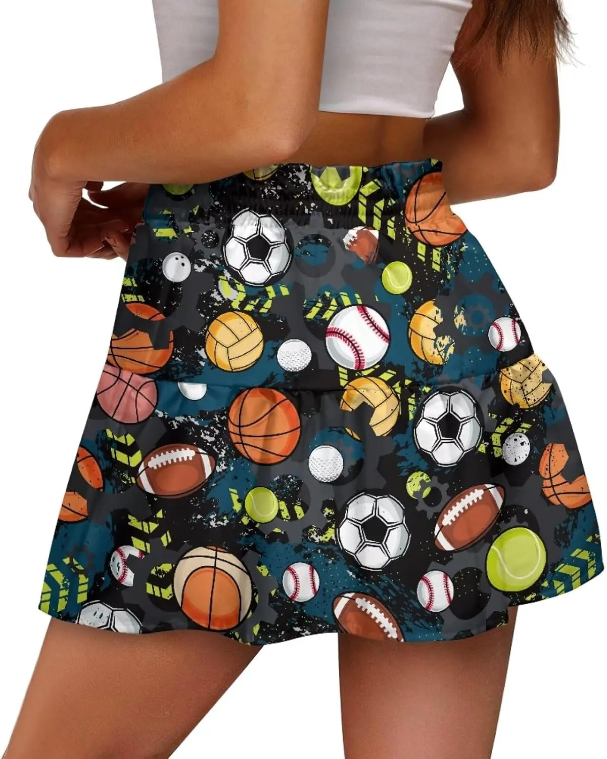 Short Skirts for Women High Waist Tiered Mini Skirt for Running Casual