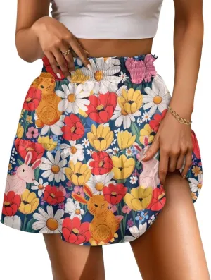 Short Skirts for Women High Waist Tiered Mini Skirt for Running Casual