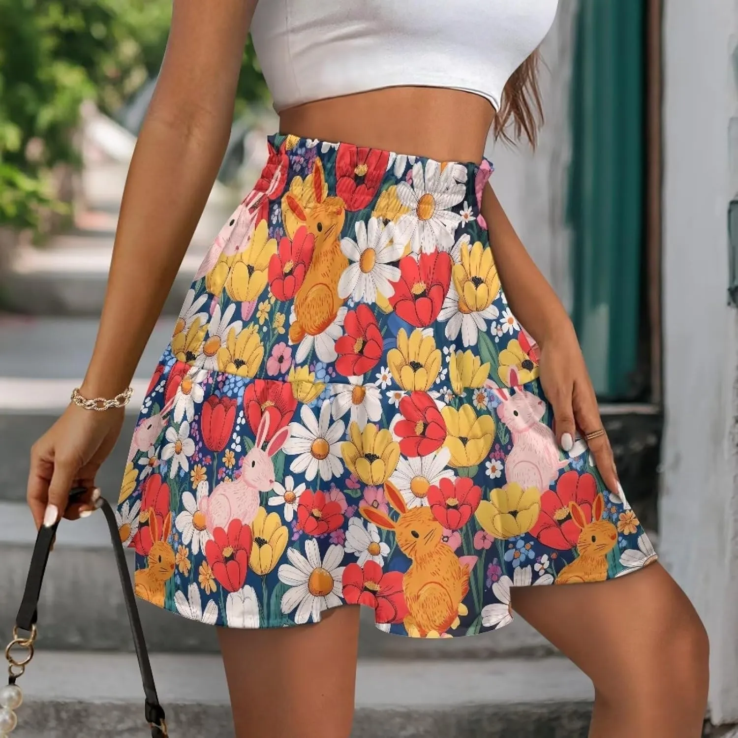 Short Skirts for Women High Waist Tiered Mini Skirt for Running Casual