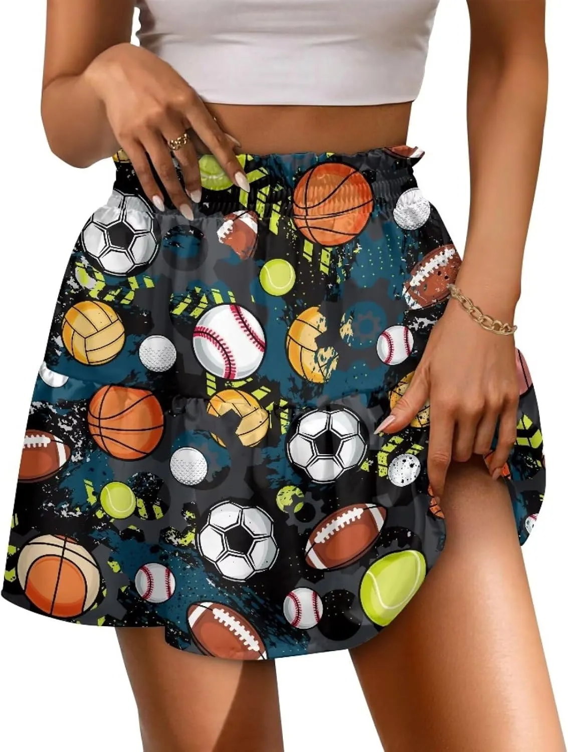 Short Skirts for Women High Waist Tiered Mini Skirt for Running Casual