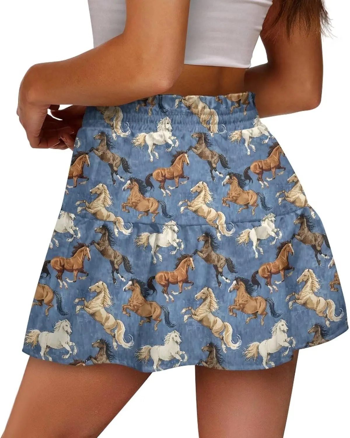 Short Skirts for Women High Waist Tiered Mini Skirt for Running Casual