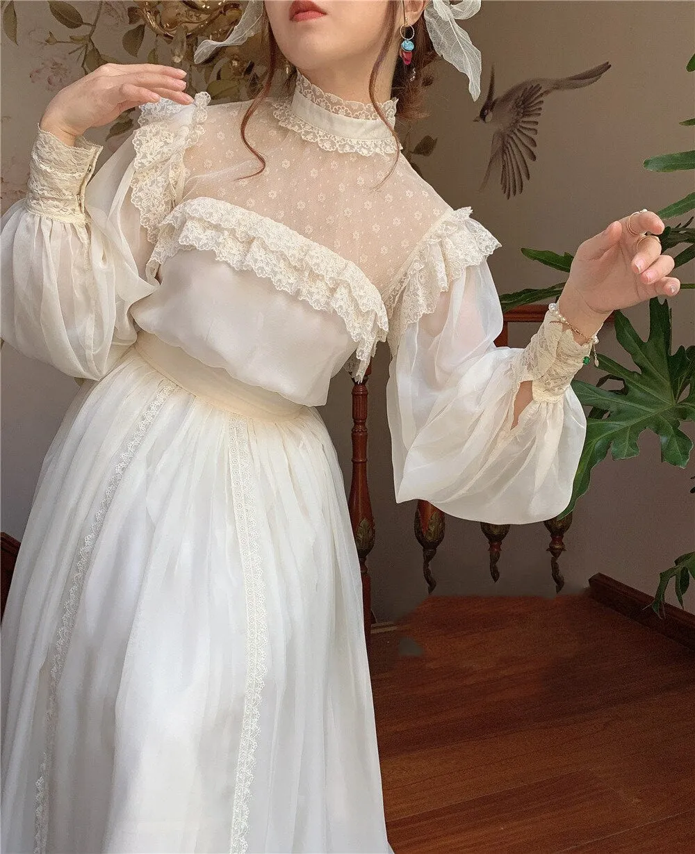 Vintage Cottage Graceful Chiffon Gatsby Dress