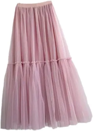 Women Petticoat Tulle Skirt Vintage Midi Skirts Pleated Soft Mesh Skirts Womens Bridesmaid Wedding Women's Skirts
